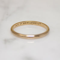 Slender 14k Gold Half Round Band Size 7