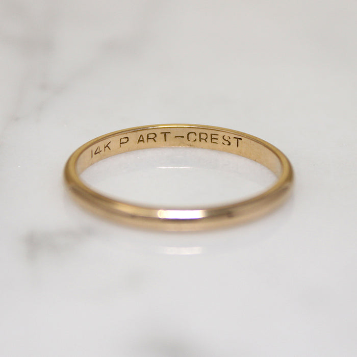 Slender 14k Gold Half Round Band Size 7
