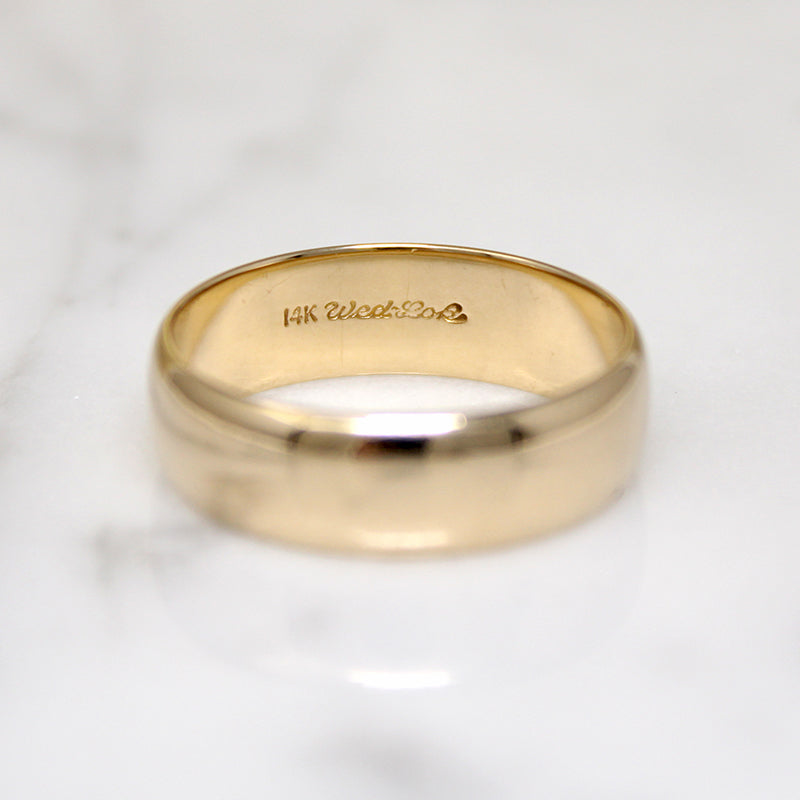 Wide 14k Gold Wed-Lok Band Size 8