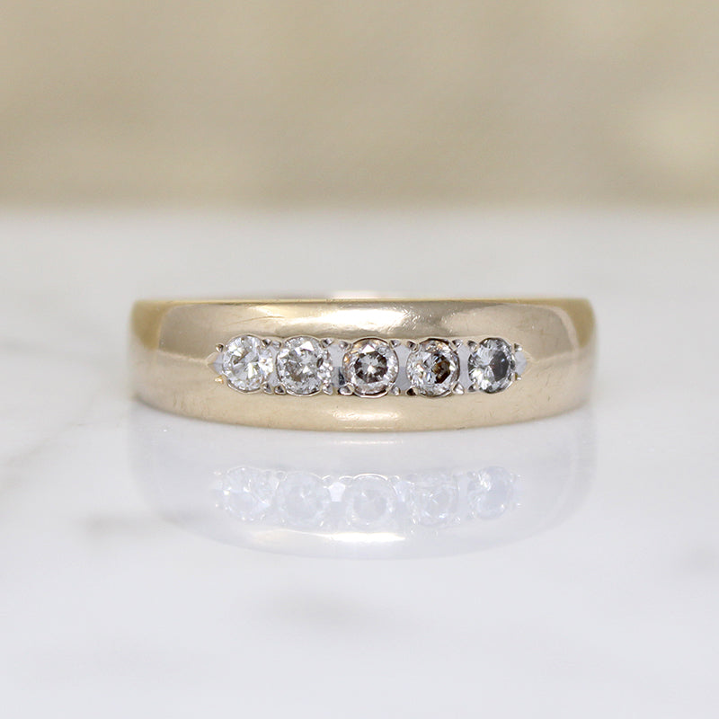 Tasteful Mid Century Gypsy-Style Diamond Band