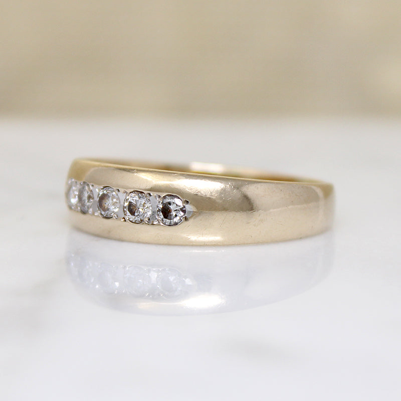 Tasteful Mid Century Gypsy-Style Diamond Band