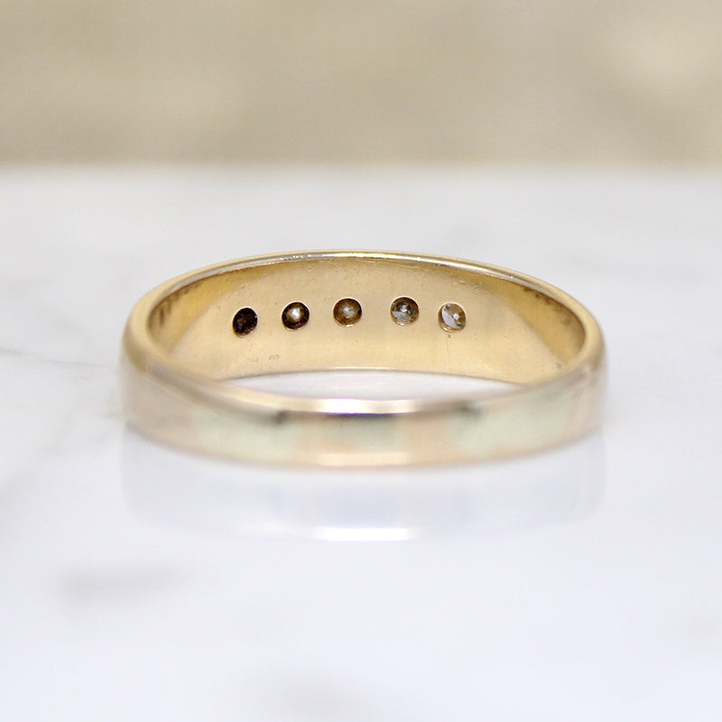 Tasteful Mid Century Gypsy-Style Diamond Band