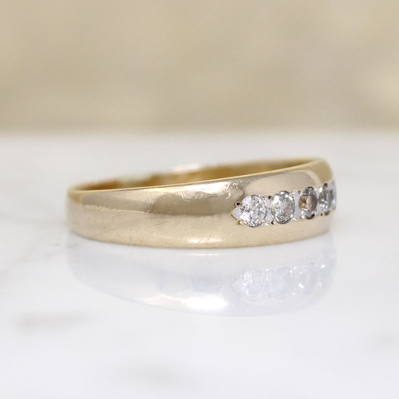 Tasteful Mid Century Gypsy-Style Diamond Band
