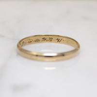 Slim 14k Gold Stepped Edge Wedding Band Size 11