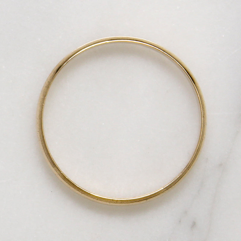 Slim 14k Gold Stepped Edge Wedding Band Size 11
