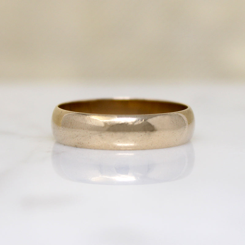 1930s 14k Gold Half Round Band Size 7.5