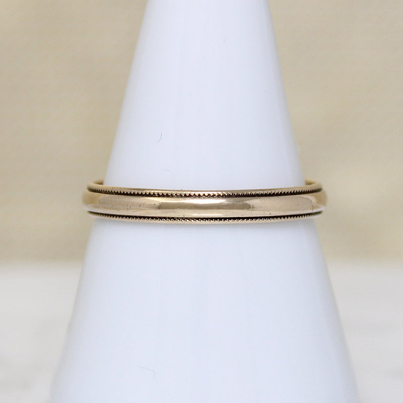 Vintage 14k Gold Milgrain Wedding Band Size 10