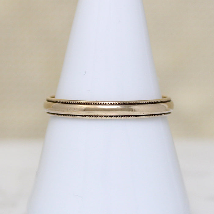 Vintage 14k Gold Milgrain Wedding Band Size 10
