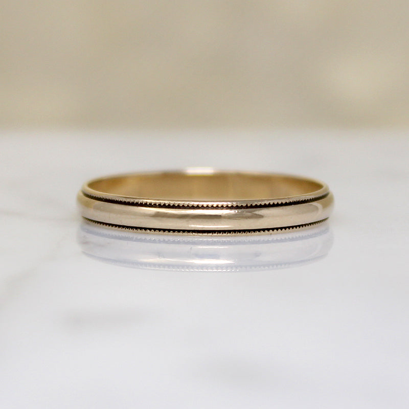 Vintage 14k Gold Milgrain Wedding Band Size 10