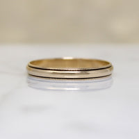 Vintage 14k Gold Milgrain Wedding Band Size 10