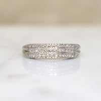 StyleCrest Three Row Diamond & White Gold Band