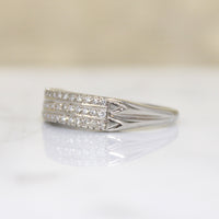 StyleCrest Three Row Diamond & White Gold Band