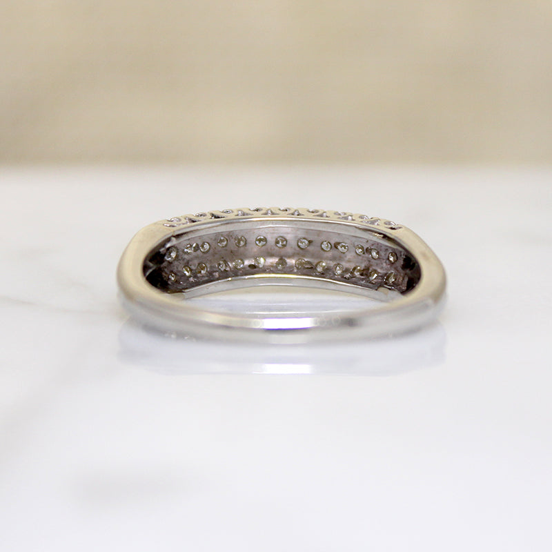 StyleCrest Three Row Diamond & White Gold Band