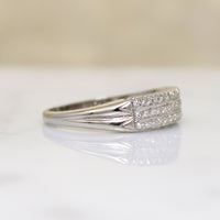 StyleCrest Three Row Diamond & White Gold Band
