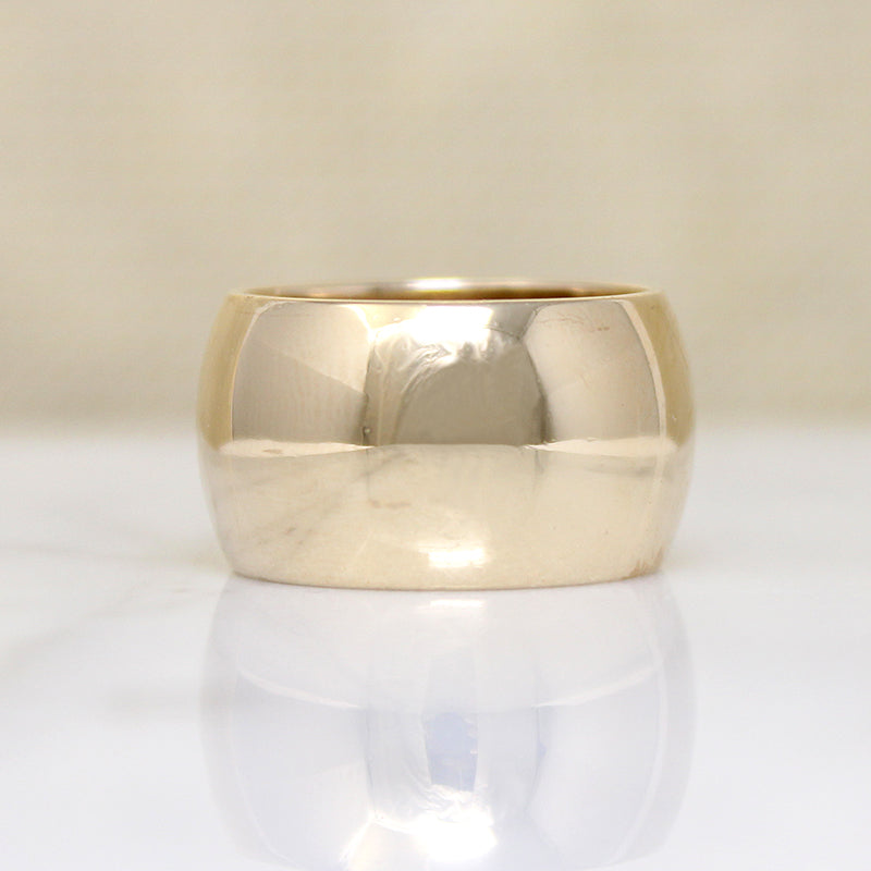 Extra Wide Mid Century 14k Gold Cigar Band