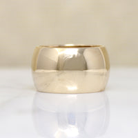 Extra Wide Mid Century 14k Gold Cigar Band