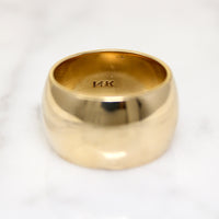 Extra Wide Mid Century 14k Gold Cigar Band