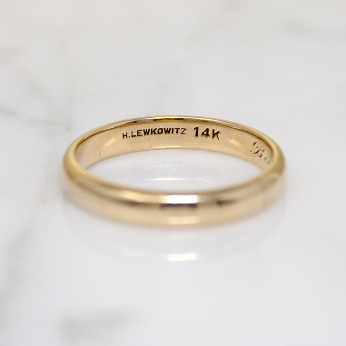 Lewkowitz 14k Gold Size 9 Wedding Band