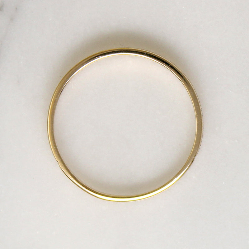 Chevron Engraved 14k Gold Tapered Band