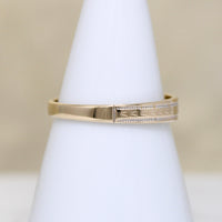Chevron Engraved 14k Gold Tapered Band