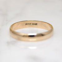 Half Round 10k Gold Band Size 10.5