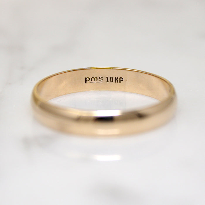 Half Round 10k Gold Band Size 10.5