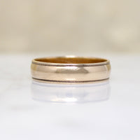 Stylish 14k Gold Band with Milgrain Edge Size 8.75