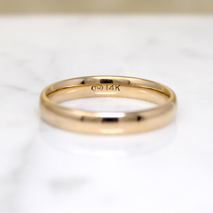 Half Round Comfort Fit Size 11.75 Gold Band