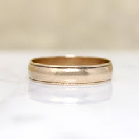 Tasteful Milgrain Edge 14k Gold Band Size 10.5