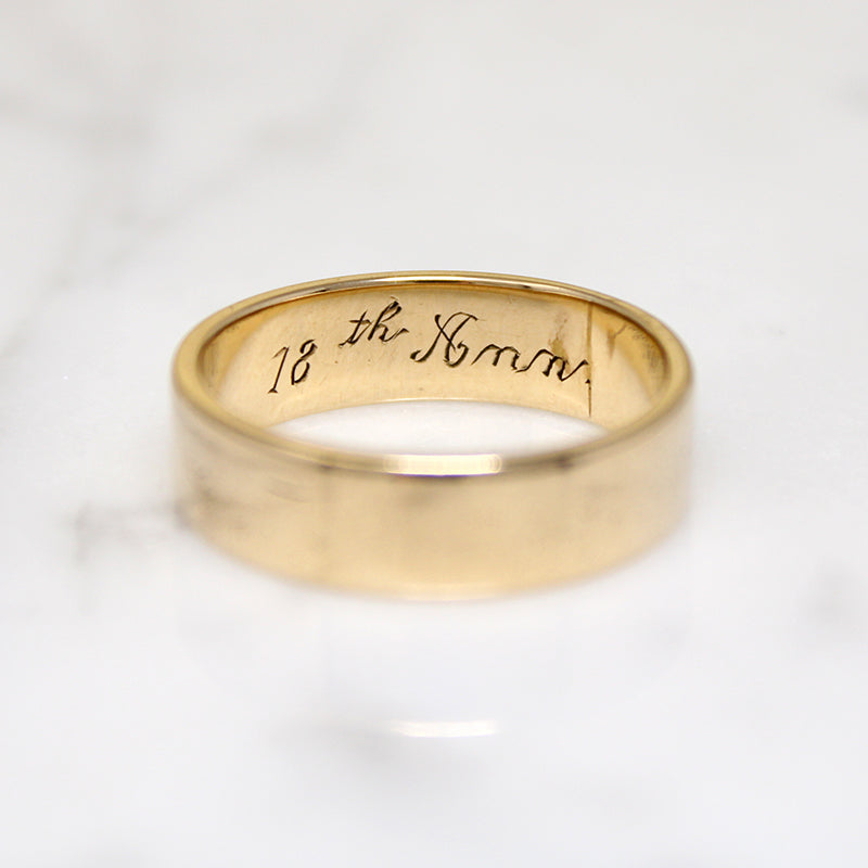 Edwardian Anniversary Gift Size 7.5 Gold Band
