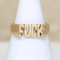 Eff Bomb Funky 14k Gold Signet Size 9