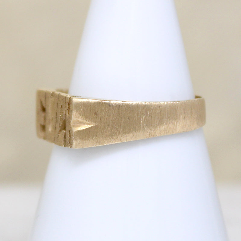 Eff Bomb Funky 14k Gold Signet Size 9