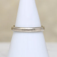 Simple 14k White Gold Half Round Band Size 8.5