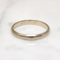 Simple 14k White Gold Half Round Band Size 8.5