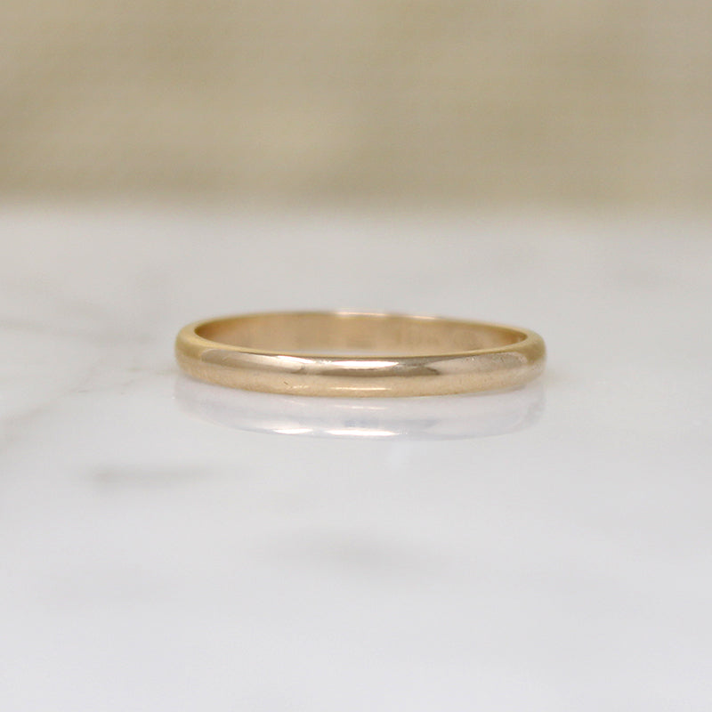Slim 10k Gold Vintage Wedding Band Size 6.25