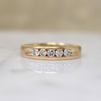 Handsome 14k Gold & Channel Set Diamond Band