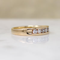 Handsome 14k Gold & Channel Set Diamond Band