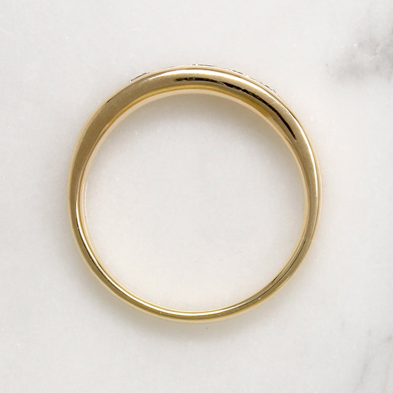 Handsome 14k Gold & Channel Set Diamond Band