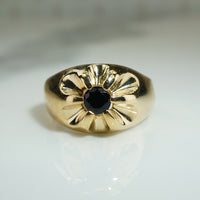Bold Gold and Onyx Belcher Ring