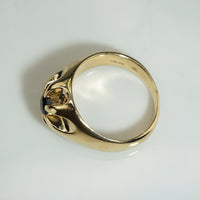 Bold Gold and Onyx Belcher Ring