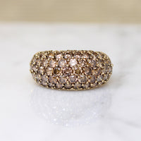 Golden Diamond Pavé on 18k Bombé Ring