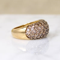 Golden Diamond Pavé on 18k Bombé Ring