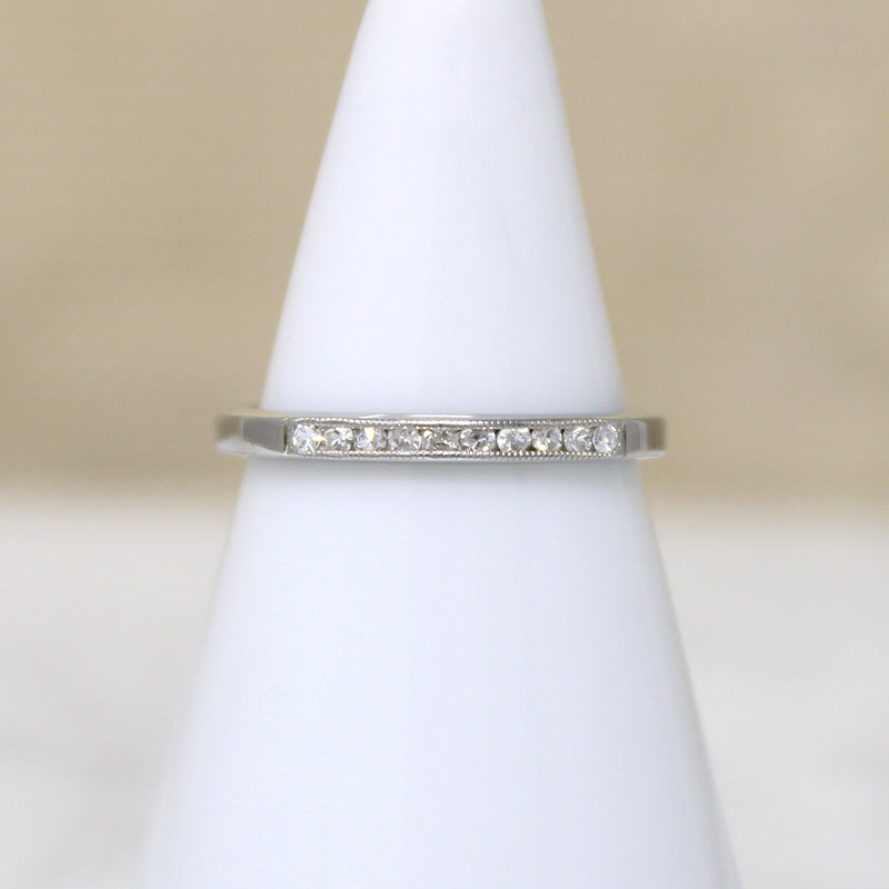 Dainty Diamond & 18k White Gold Band