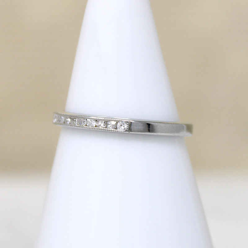 Dainty Diamond & 18k White Gold Band