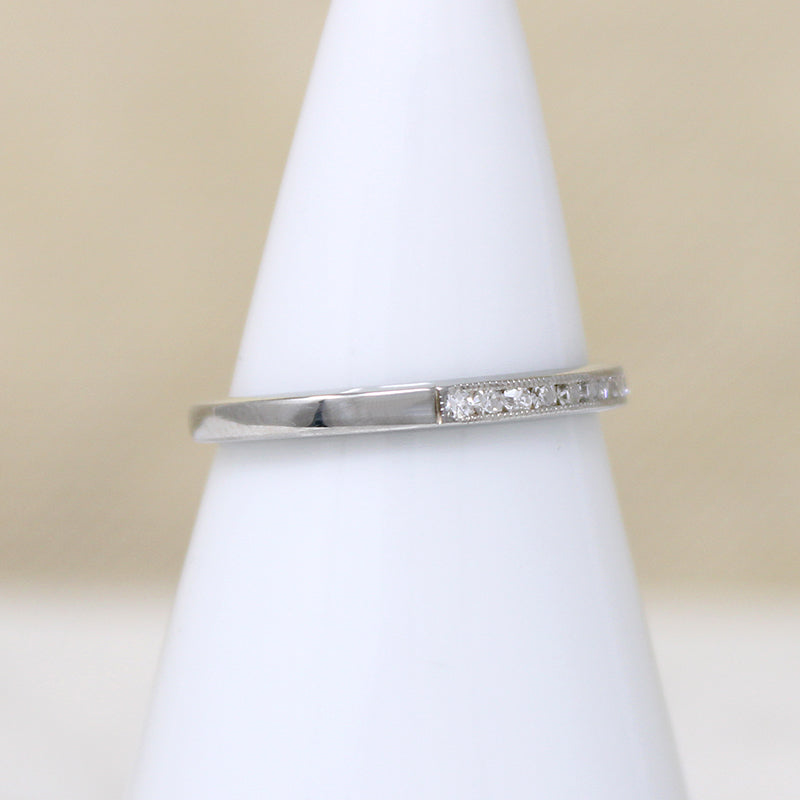 Dainty Diamond & 18k White Gold Band