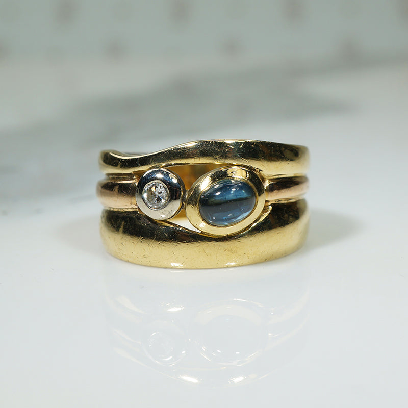 Manfredi 18k Diamond and Sapphire Ring