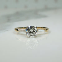 Classic Diamond Engagement Ring with Baguette Sides