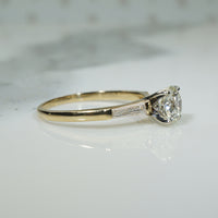 Classic Diamond Engagement Ring with Baguette Sides