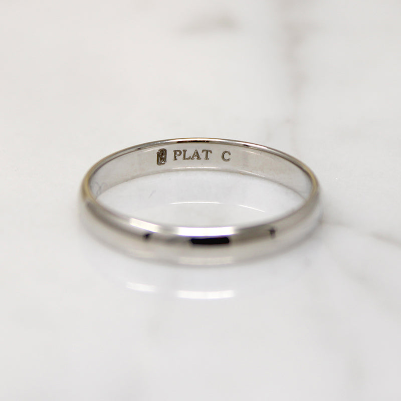 Icy Platinum Half Round Wedding Band