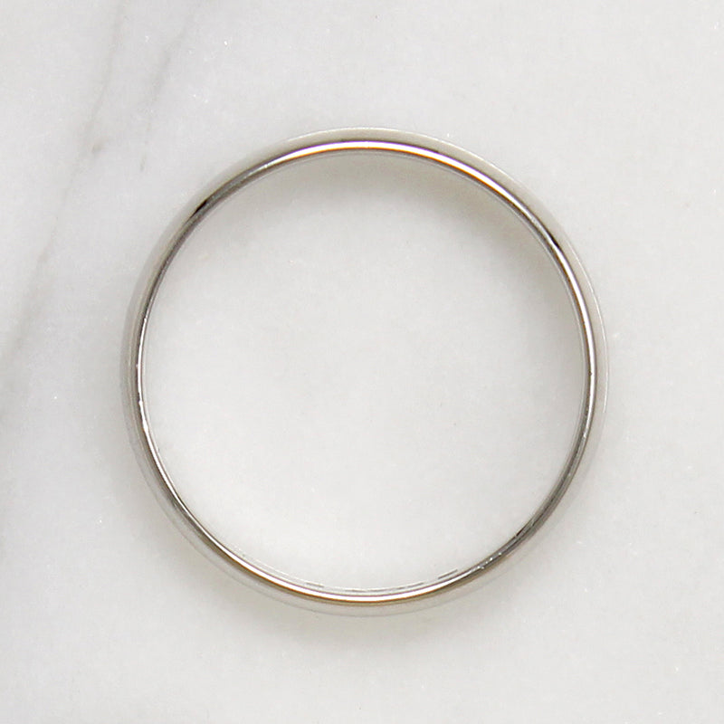 Icy Platinum Half Round Wedding Band